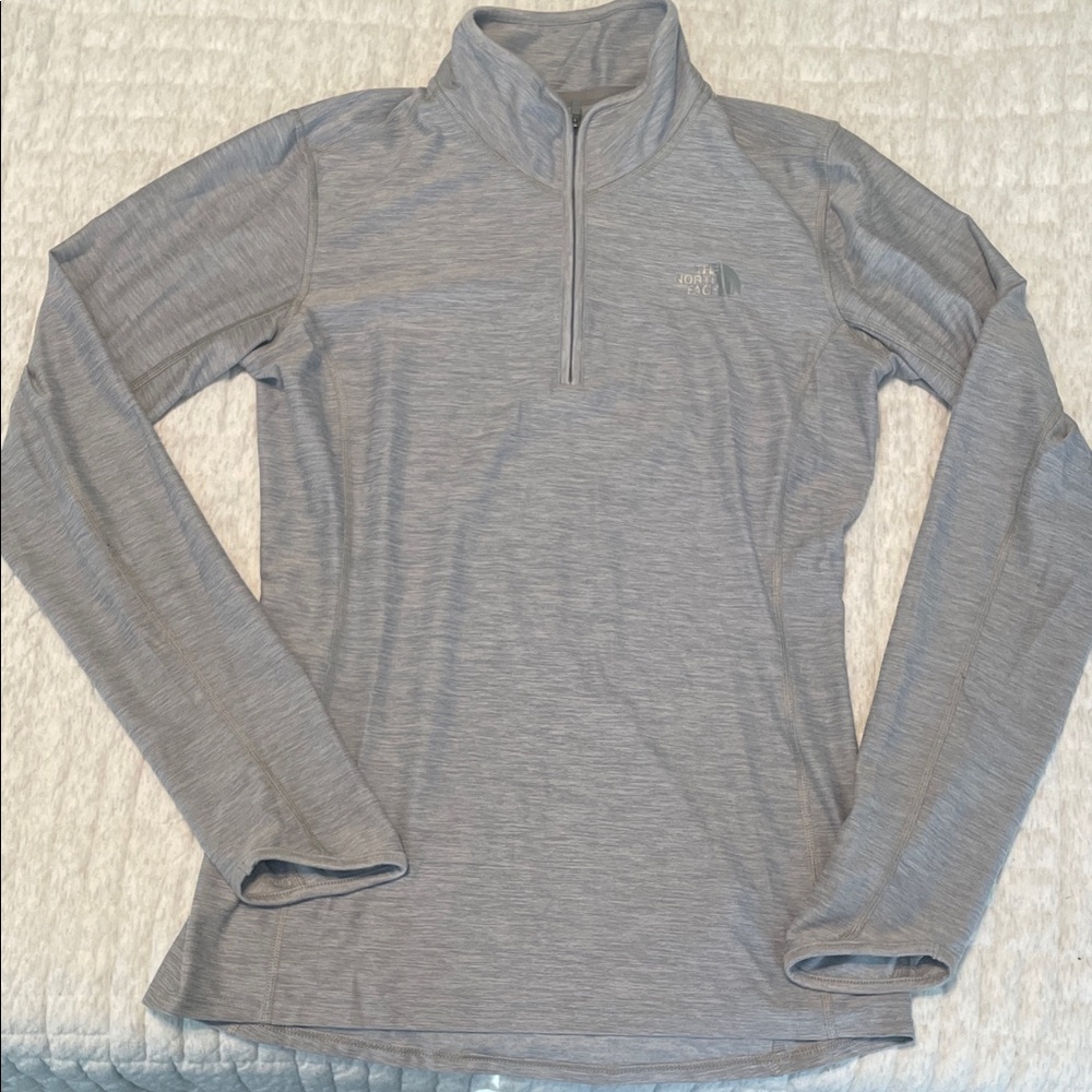 The North Face Light Gray Quarter-Zip Top